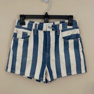Current Elliot stripe jean shorts